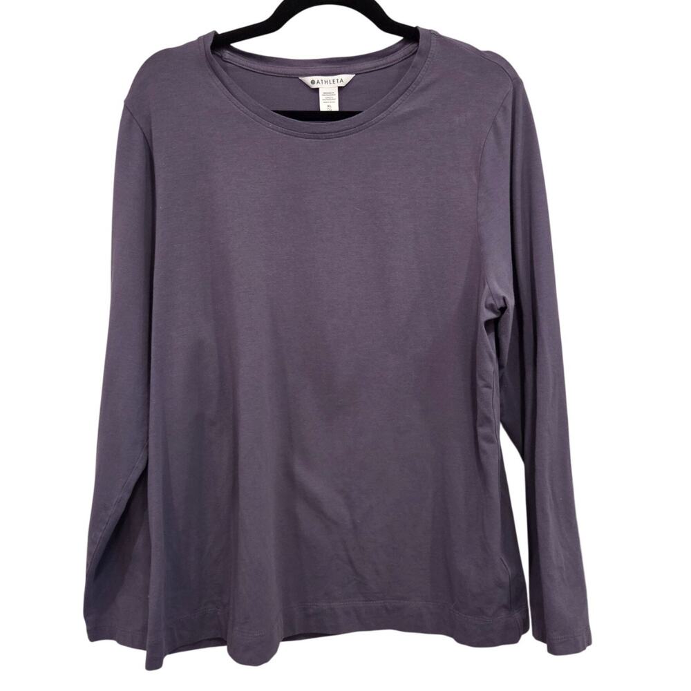 Athleta Purple Long Sleeve Crewneck Top Athleisure Cozy Solid Women Plus Size XL